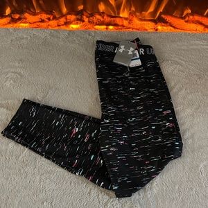 Girls' HeatGear® Armour Printed  Crop Leggings/Tights NWT